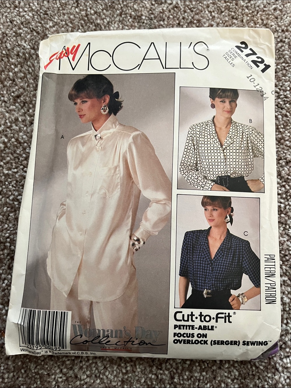 McCALL'S Vintage Sewing Pattern 2721 - Women's Blouse